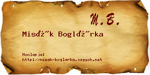 Misák Boglárka névjegykártya